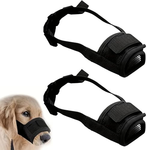 2 Stück MaulkorbKleineHunde,Maulkorb,MaulkorbMittlere Hunde,Hundemaulkorb,MaulkorbFür HundeVerstellbare Schlaufe Weicher MaulkorbVerhindert,Für Kleine Große UndHunde(Schwarz, Klein)