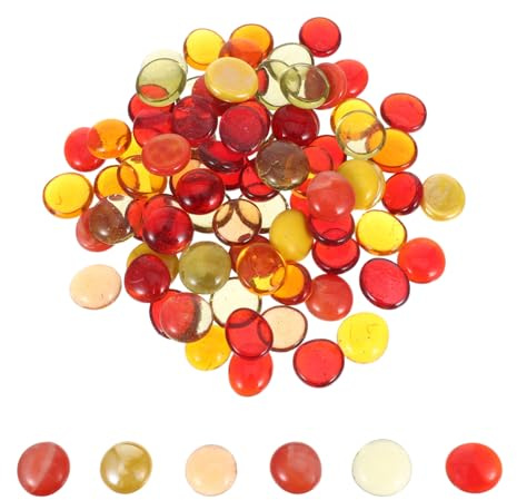 VICASKY Decorative Pebbles Flat Glass Marbles Beads for Vases Fillers Aquarium Substrate Glass Pebbles Gems Stones for Fish Tank Water Feature Crafts