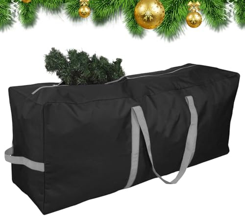 Nybhyjka Boîte de rangement pour sapin de Noël – Sac de rangement de Noël | Conteneur étanche pour fournitures de vacances, pour dortoir, appartement, camping, linge, armoire, garage, meubles de