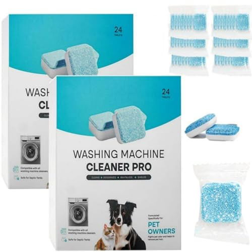 Limpiador a máquina de lavado, tableta de lavado, fácil de residuos, sucios y olores, para todas las lavadoras.
