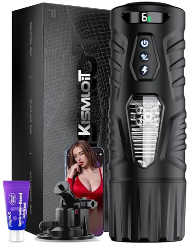 Kismloit Male Masturbator AI Sync Sex Toys for Men, 7 Thrusting Rotating & One-Click Boost Modes & Hands-Free Suction Cup Base, Adult Mens Sex Toyscouples for Man, LCD Display Stroker Masterubaters