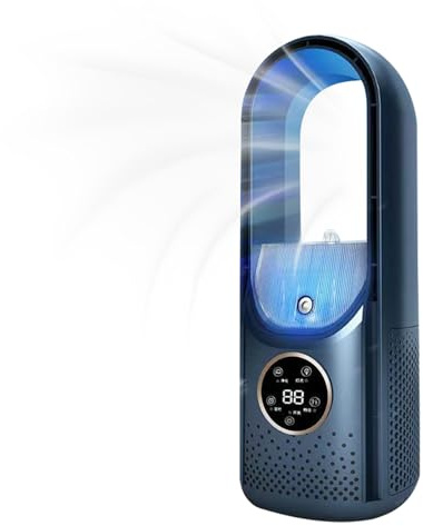 RASTKY Climatiseur Portable sans Pales avec 6 Vitesses de Vent pour un Refroidissement Silencieux – Ventilateur de Table Silencieux pour Chambres, Bureaux et Animaux Domestiques (BLUE)