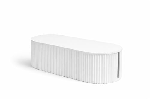 Kabelbox Kabelmanagement – Kompakte Kabelaufbewahrungsbox für Steckdosenleisten – Ordnung & Sicherheit für Zuhause & Büro – Hitzeableitung, rutschfest – 23,7 × 7 × 7 cm (Weiß)