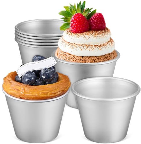 INOOMP Stampi per Muffin e Accessori per Torte 8 Pezzi in Lega di Alluminio Argento Formine per Dolci Impilabili e Versatili per Pasticceria