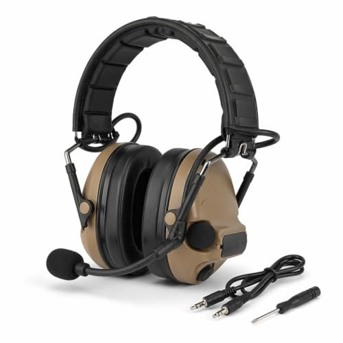 SOWIUA C5 taktiskt headset: Bullerreducering, ljudförstärkning, hörlurar för fotograferingsträning och teamkommunikation (T)