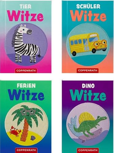 Lesen lernen mit Witzen: Display mit 4 x 10 Ex.: Mini-Witzebücher mit großer Schrift und Bildwitzen für Erstleser ab 6