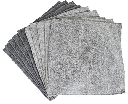 Sophisti-clean Microfiber Cleaning Cloths, Attract Dust Like a Magnet, Use Wet or Dry, Ultra Soft and Absorbent, Non-Abrasive, Streak Free, Reusable, Machine Wash, Gray, 10 Pack