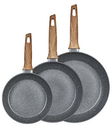 King Bratpfannenset, Aluminium, Marble Grau, 20 cm, 3-Einheiten