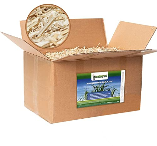 Jumbogras® Rindenmulch-Alternative: Garten-Mulch aus Miscanthus/Chinagras/Elefantengras-Häcksel für Pflegeleichte Gärten/Gartengestaltung/Gartenpflege