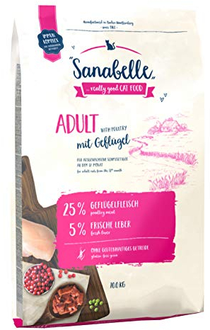 Sanabelle Adult mit Geflügel | Katzentrockenfutter für ausgewachsene Katzen (ab dem 12. Monat) | 1 x 10 kg
