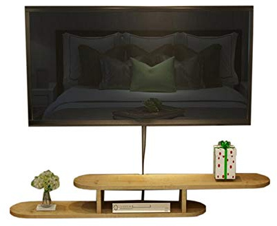 Xyanzi-Estanterias para DVDs Mueble De Televisión Colgante Montaje En Pared Marco Flotante Consola De Tv Estantería De Pared De Entretenimiento Madera Maciza, 3 Colores. Estante de almacenamiento func