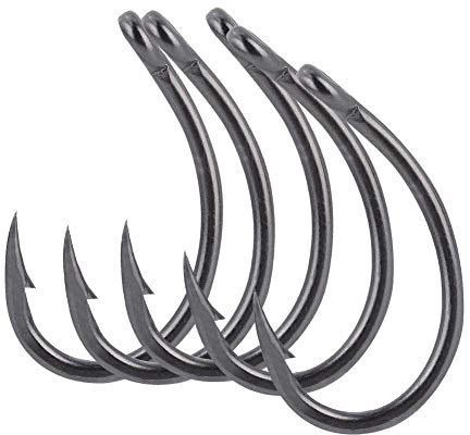 Focket 30Pcs Gancio da Pesca, ami da Pesca, ami Forti, Ganci in Acciaio al Carbonio(8#)