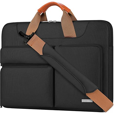 Lacdo 360° Protectora Funda Portátiles para 15.6 Pulgadas IdeaPad/ThinkPad, HP Pavilion 15, ASUS TUF Gaming 15, Acer Aspire 3 5, Samsung DELL Asus Dell HP Chromebook Bolsa de Ordenador, Negro