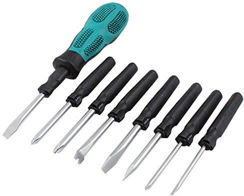 New Lon0167 Teal Green Featured Black Handle 8 Reliable Efficacy Pcs Slotted Phillips Puller Awl Bits Screwdriver Set(id:d64 a9 57 b93)