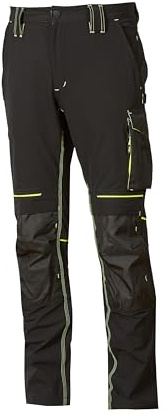 Power FIGURE, Pantaloni Cargo Slim Fit, con Multi Tasche Frontali e Laterali, Pantaloni Comodi ed Estensibili, con Bottone Frontale, Tessuto Traspirante (Black Carbon-XL )