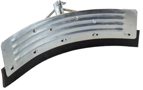 Doblit Yard Scraper / Slury Pusher Heavy Duty Reinforced Metal Floor Squeegee with Rubber Blade - Ideal for Slurry , Manure , Muck , Mud , Snow - (Curved, 18 Inch)