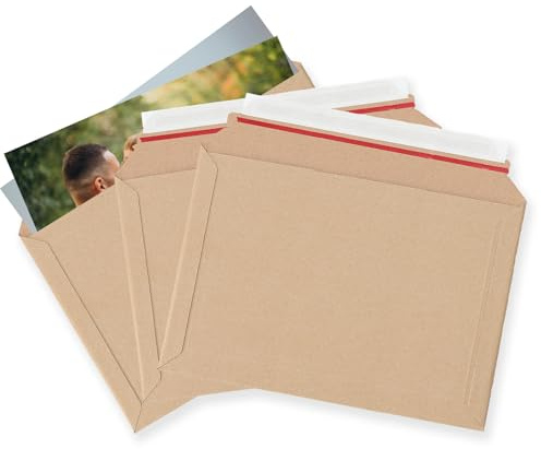 Max Solutions Cardboard Envelopes, Peel and Seal, Strong Board Packaging, Postal Mailing, Shipping, Large Letter Posting, 10 Envelopes, A1 Size (23.5x18cm), Self-Seal Closure, 10 Pack
