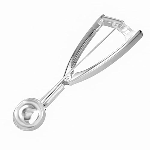 Eisportionierer Edelstahl, DMOPRDNB Eislöffel Portionierer mit Auslöser, verdickter 304 Edelstahl Cookie Scoop für Eiscremekugel, Backen, Melonenkugel
