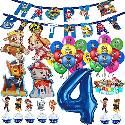 Redo hundegeburtstag partydeko happy birthday banner girlande hängend swirl deko hund heliumballon digitaler folienballon jungen mädchen baby kinder ab 4 jahren