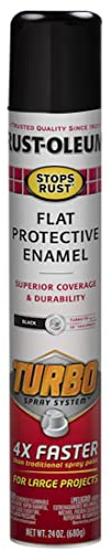Rust-Oleum 376298 Stops Rust Turbo Spray System Spray Paint, 24 oz, Flat Black