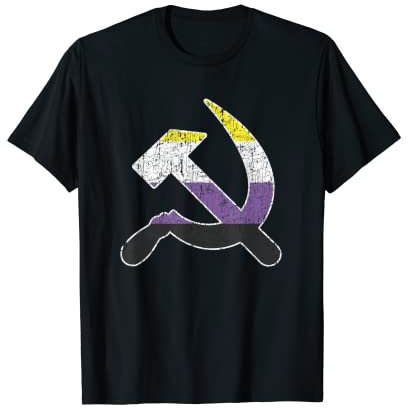 Vintage Nicht-binäre Kommunismus Hammer und Sichel Symbol Shirt T-Shirt