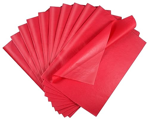 ihaspoko 100 Blatt Rot Seidenpapier, 50×35cm Geschenkpapier für Handwerk und Geschenkverpackung Dekorativ