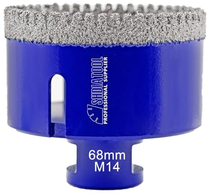 SHDIATOOL Punte diamantate per carotaggio strumento tagliafori per piastrelle sega a tazza con filettatura M14 per gres porcellanato marmo ceramica granito, punta da 68mm