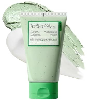 FULLY Green Tomato Pore Cleanser, Cardi B’s Clay Mask Cleanser for Deep Pore Cleanse & Pore Minimizer, Blackhead & Sebum Control, Gentle Face Wash for Women, Korean Skincare