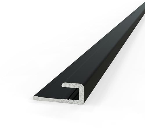 AUPROTEC Aluminium Profil Abschlussprofil Schwarz 200cm Endprofil Alu Rückwand Verbindungsprofil für 3mm Duschrückwände Wandverkleidung Profilleisten für Küchenrückwand