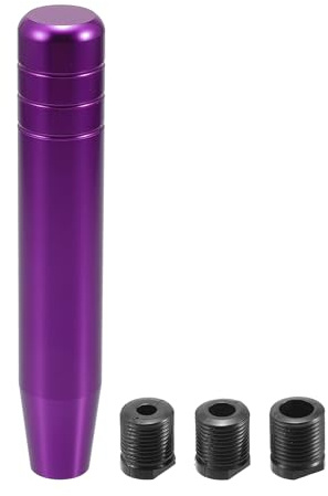 VekAuto Kit De Perilla De Cambio De Marchas Perilla De Palanca De Cambio De Coche De 18cm Universal Automáticos Y Manuales Duradera De Aleación De Aluminio Morada Con 3 Adaptadores