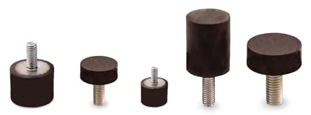 Gummipuffer Typ D M8 Ø50x50 mm Gummipuffer, Schwingungsdämpfer, Elastikpuffer, Vibrationsdämpfer, Silentblock, Anschlagpuffer, Gummi-Metall-Puffer