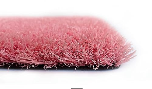 Garden Lawn Mat, Artificial Grass Turf Outdoor Rug, Playground Landscape Grass Turf Roll, Self-draining 1.18 (in) Synthetic Grass Mat, On-Slip Hard Wearing (Color : Pink, Size : 39x79in)