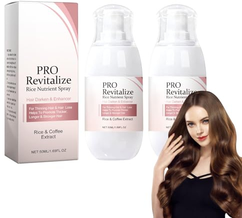Tkekruh 2PC Hair Helper Spray 50ML, Nutre e Hidrata el Cabello, Spray Acondicionador Fortalecedor del Cuero Cabelludo, Spray Rice Water para Cabello Fino y Pérdida de Cabello, Hair Serum