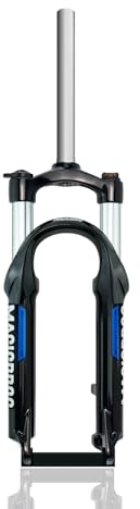 20/24 Zoll Faltrad-Federgabel, 80 mm Federweg, mechanische Mountainbike-Gabel, QR, 9 mm Scheibenbremse, BMX-Gabel, 1 1/8 Zoll gerades Rohr (blau, 20 Zoll)