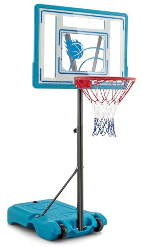 COSTWAY Adjustable Basketball Hoop and Stand, 1.15-1.35m Basketball Goal with Fillable Base & Transport Wheels, Portable Basketball Net Set System for Kids Teens Adults