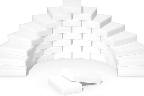 Magic Sponge Eraser,50 Pack White Melamine Sponge Foam, Multi-Purpose Washing Up Cleaning Scourers Sponge, Scrub Non-Scratch Cleaner for Kitchen, Dish, Bathroom