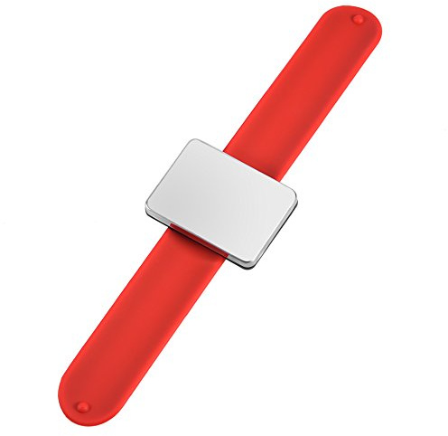 Magnetisk Armband för Frisörer, Sömnad och Quiltning - Nålkudde med Hårspännen Collector och Bobby Pin Magnethållare (#1-Rött)