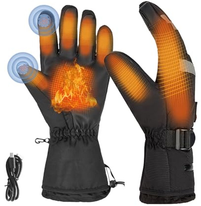 Heated Gloves for Men Women, 5V 6000mAh Winter Rechargeable Electric Warm Heated Gloves, Upgrade Non-Slip Electric Heating Gloves for Cycling Skiing Hiking Hunting