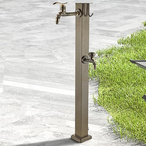 Wassersäule garten,wasserzapfsäule garten,wasserzapfstelle garten,wasserhahn frostsicher,garten wasserhahn säule,wassersäule edelstahl,schlauchhalter freistehend,standbrunnen,wasserzapfstelle(C96cm)