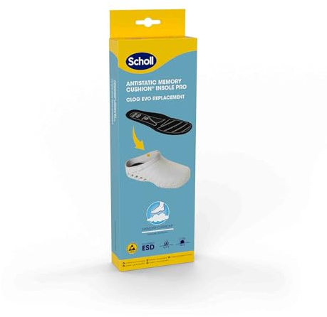 Scholl Solette Antistatiche in Memory Cushion, Solette Unisex per Clog Evo
