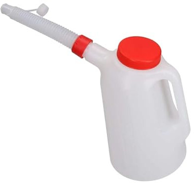 SLAHAJ Bidon de Carburant Jerrican Essence Pichet doseur d'huile Robuste avec échelle, Pot à Huile avec Couvercle 5L étanche avec Bec verseur, récipient à Huile