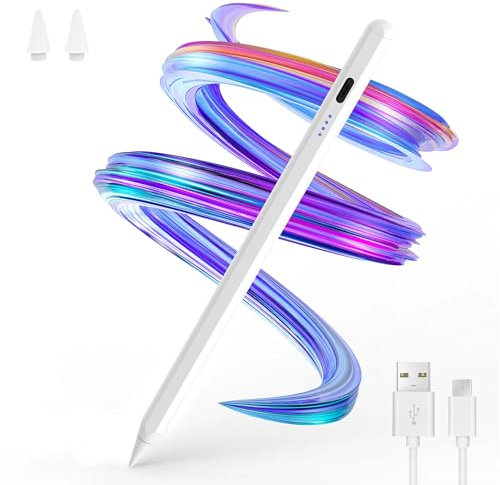 BOULTON Stylet pour iPad – Stylet pour Tablette avec Embouts de Rechange – Crayon pour iPad avec sensibilité d'inclinaison, rejet de Paume Compatible avec Les tablettes Pro, Air et Mini – Chargement