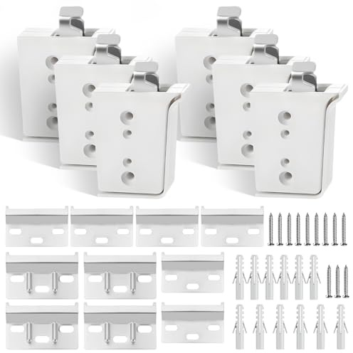 6 Pezzi Attaccaglie per Pensili Set Regolabili Ganci per Pensili Cucina Piastre di Fissaggio a Parete e Viti Ad Espansione Set Completo Quantità Sufficiente Adatto per Cucine Bagni e Soggiorni