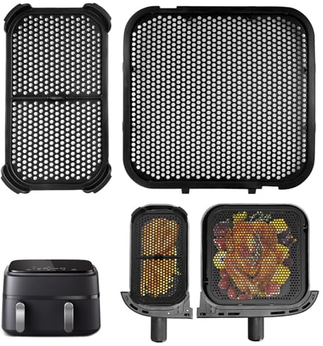 Apdvenk 2 Stück Silikon Spritzschutz Zubehör für Philips Airfryer 3000 Dual Basket, Airfryer Zubehör für Philips Steam Airfryer 5000 Series Dual Basket, Spritzschutz für Philips NA350 6L/3L