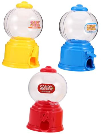 Alipis 3pièces Distributeur De Bonbons Mignon Plastique Distributeur De Boules De Gomme Pour Comptoir Mini Boîte à Friandises Pour Bureau Et Fête