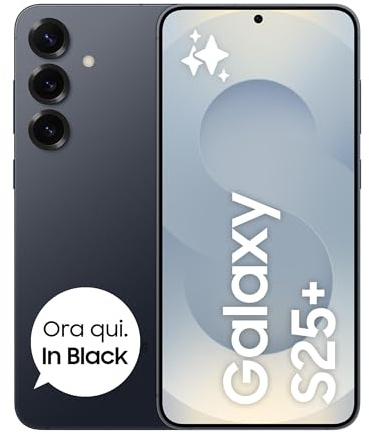 Samsung Galaxy S25+ Smartphone AI, 3 anni di Garanzia del produttore, Display 6.7'' QHD+ Dynamic AMOLED 2X, Fotocamera 50MP, RAM 12GB, 512GB, 4.900 mAh, Blueblack [Versione italiana]