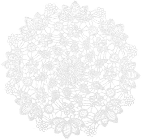 6 Stück Tischdecke Spitzendeckchen Klein Tischläufer Spitze Runde Gestickte Tischdeckchen Vintage Geschirrdekoration Häkeldeckchen für Küche Esszimmer Hochzeit Party Kommoden Dekoration