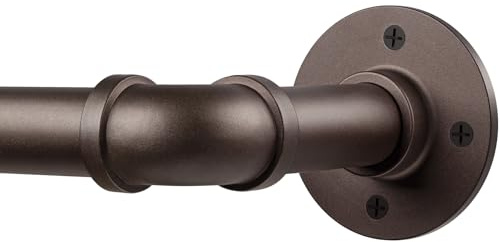 DEFYNEE Barra de Cortina Bronce Rojizo 80–305 cm, Industrial de Techo Ø25 mm, Extensible para Terraza, Puerta Corredera y Sala de Estar