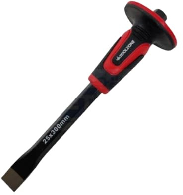 Dunnet Tools Cold Steel Brick Chisel | 300 x 25mm Professional Masonry Chisel with Comfort Grip and Hand Guard for Stone, Concrete, and Brickwork | Heavy Duty Demolition and Bricklaying Tools
