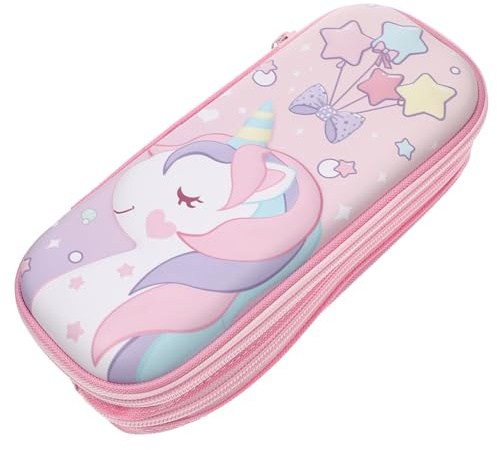 CORHAD Multifunktionales Einhorn Mäppchen Groß mit Viel Stauraum Federtasche für Jungen Mädchen Praktisches Federmäppchen für Schule und Alltag Stabiles Schreibwarenetui Rosa